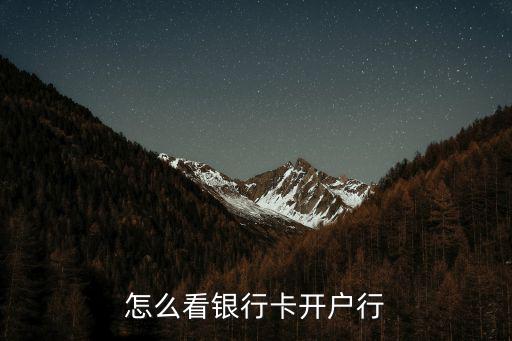 怎么看銀行卡開戶行