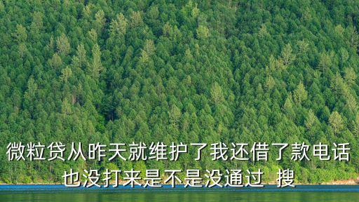微粒貸從昨天就維護了我還借了款電話也沒打來是不是沒通過  搜