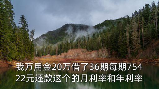 我萬(wàn)用金20萬(wàn)借了36期每期75422元還款這個(gè)的月利率和年利率