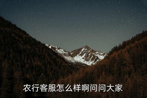 農(nóng)行客服怎么樣啊問問大家
