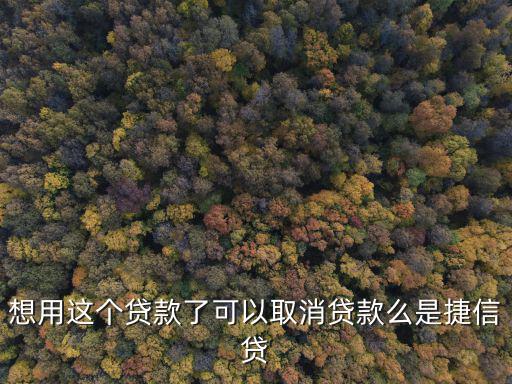 想用這個(gè)貸款了可以取消貸款么是捷信貸
