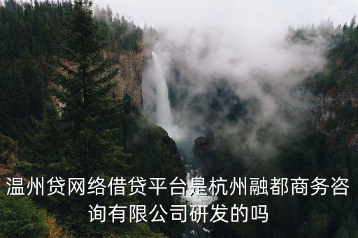 溫州貸網(wǎng)絡(luò)借貸平臺是杭州融都商務(wù)咨詢有限公司研發(fā)的嗎