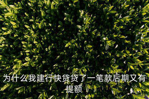 建設(shè)行快貸怎么提額，建設(shè)銀行快貸額度如何提升
