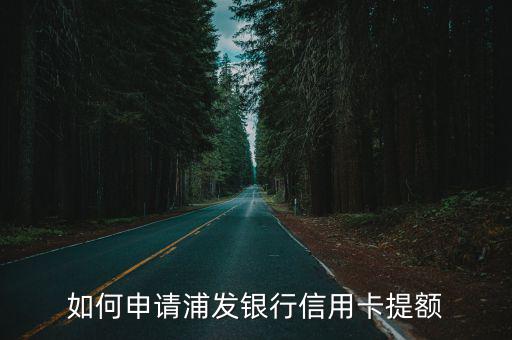 如何申請(qǐng)浦發(fā)銀行信用卡提額