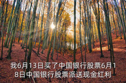 我6月13日買了中國銀行股票6月18日中國銀行股票派送現(xiàn)金紅利