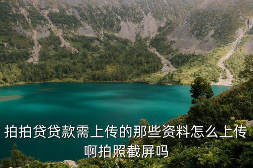 拍拍貸貸款需上傳的那些資料怎么上傳啊拍照截屏嗎
