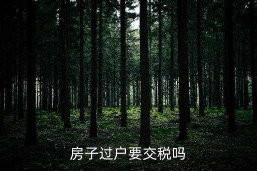 房子過(guò)戶(hù)要交稅嗎
