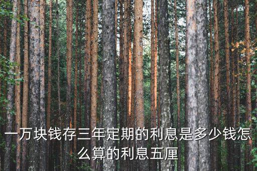 三年年利率怎么算利息，一萬塊錢存三年定期的利息是多少錢怎么算的利息五厘