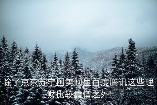 百度和京東理財怎么樣，除了京東蘇寧國美阿里百度騰訊這些理財比較靠譜之外