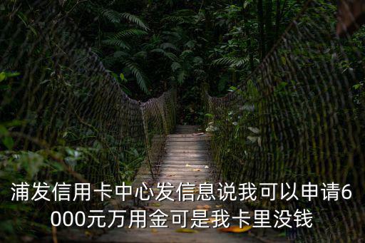 浦發(fā)信用卡中心發(fā)信息說(shuō)我可以申請(qǐng)6000元萬(wàn)用金可是我卡里沒(méi)錢