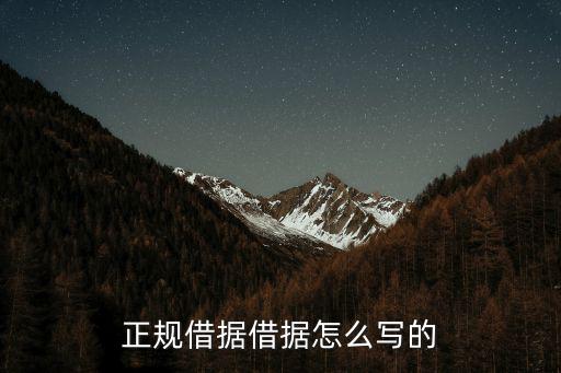 正規(guī)借據(jù)借據(jù)怎么寫的