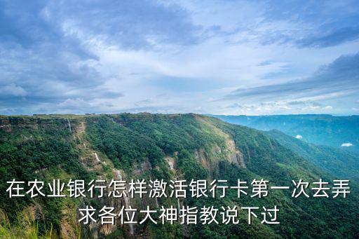 在農(nóng)業(yè)銀行怎樣激活銀行卡第一次去弄求各位大神指教說(shuō)下過(guò)