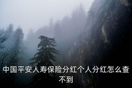 中國平安人壽保險(xiǎn)分紅個(gè)人分紅怎么查不到