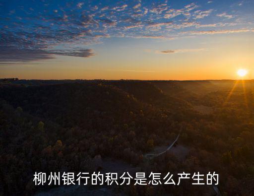 柳州銀行的積分是怎么產(chǎn)生的