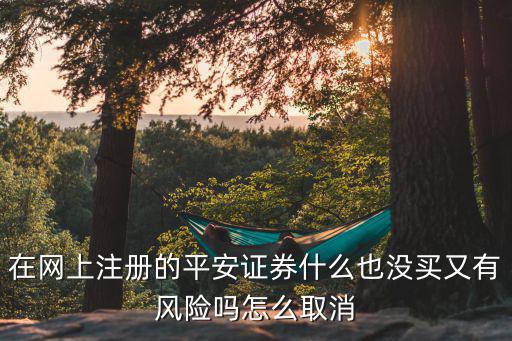 在網(wǎng)上注冊的平安證券什么也沒買又有風(fēng)險嗎怎么取消