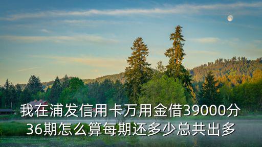 浦發(fā)萬用金怎么收利息，浦發(fā)信用卡萬用金100000分36期每月利息是多少每月等額本息還多