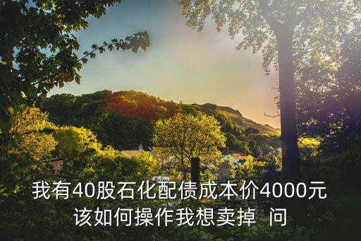 我有40股石化配債成本價(jià)4000元該如何操作我想賣掉  問(wèn)