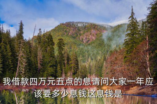 我借款四萬元五點(diǎn)的息請問大家一年應(yīng)該要多少息錢這息錢是
