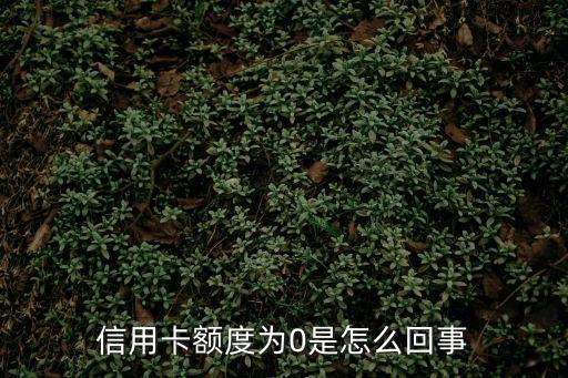信用卡額度為0是怎么回事