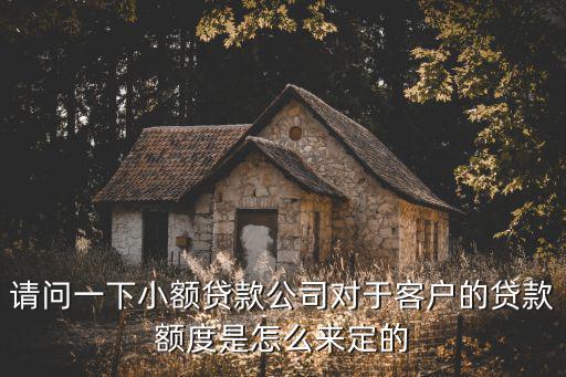 請問一下小額貸款公司對于客戶的貸款額度是怎么來定的