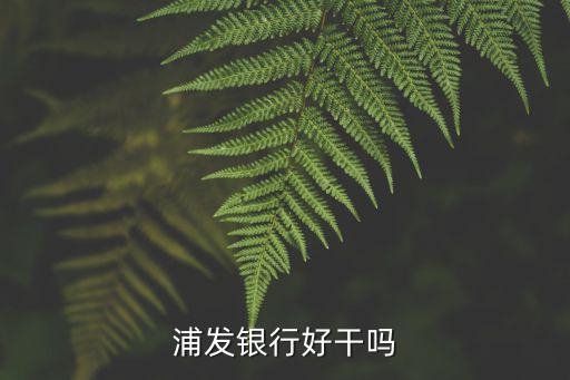 浦發(fā)銀行好干嗎