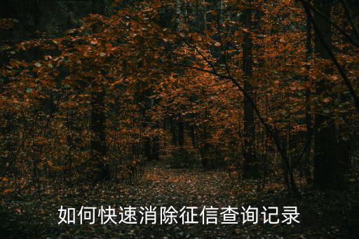 如何快速消除征信查詢記錄