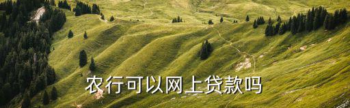 農(nóng)行可以網(wǎng)上貸款嗎