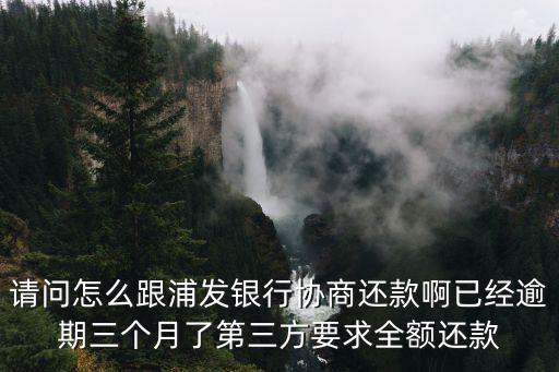 請問怎么跟浦發(fā)銀行協(xié)商還款啊已經(jīng)逾期三個月了第三方要求全額還款