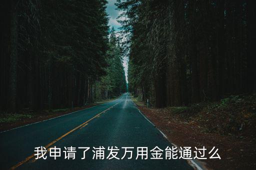 我申請了浦發(fā)萬用金能通過么