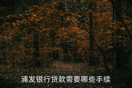 浦發(fā)銀行貸款需要哪些手續(xù)