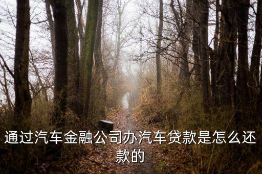 通過汽車金融公司辦汽車貸款是怎么還款的