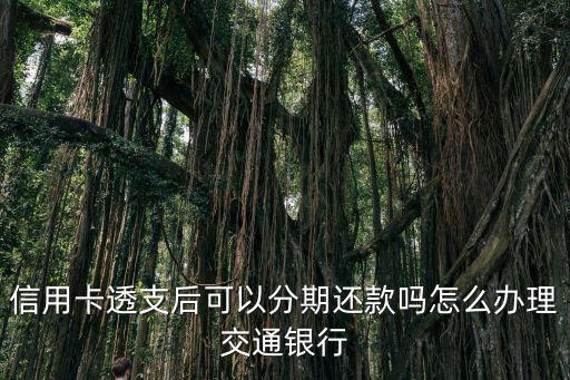 信用卡透支后可以分期還款嗎怎么辦理交通銀行