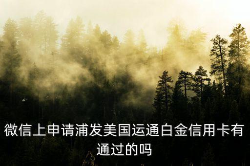 浦發(fā)運(yùn)通卡怎么申請(qǐng)，微信上申請(qǐng)浦發(fā)美國(guó)運(yùn)通白金信用卡有通過(guò)的嗎