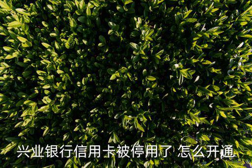 信用卡被停用怎么激活，興業(yè)銀行信用卡被停用了 怎么開通