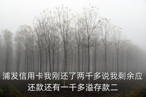 浦發(fā)信用卡我剛還了兩千多說我剩余應還款還有一千多溢存款二
