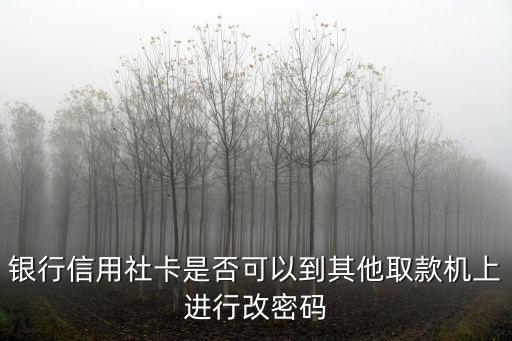 銀行信用社卡是否可以到其他取款機(jī)上進(jìn)行改密碼