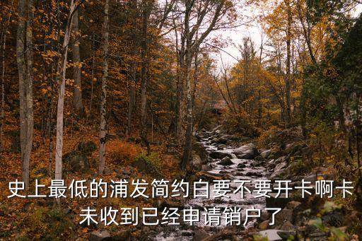 史上最低的浦發(fā)簡約白要不要開卡啊卡未收到已經(jīng)申請銷戶了