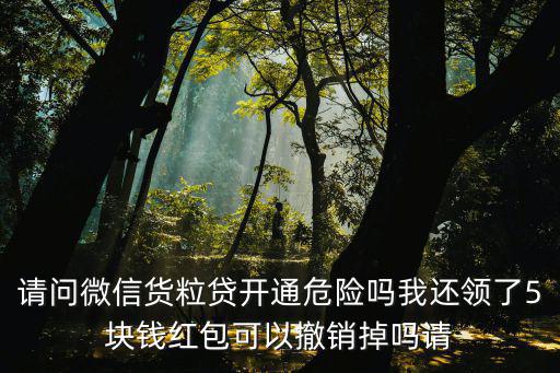 請問微信貨粒貸開通危險嗎我還領(lǐng)了5塊錢紅包可以撤銷掉嗎請
