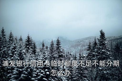 浦發(fā)銀行信用卡臨時(shí)額度不足不能分期怎么辦