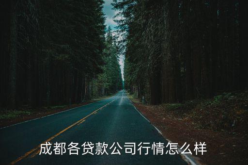成都各貸款公司行情怎么樣