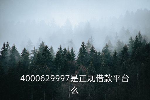 4000629997是正規(guī)借款平臺(tái)么