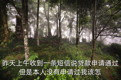 昨天上午收到一條短信說貸款申請通過但是本人沒有申請過我該怎