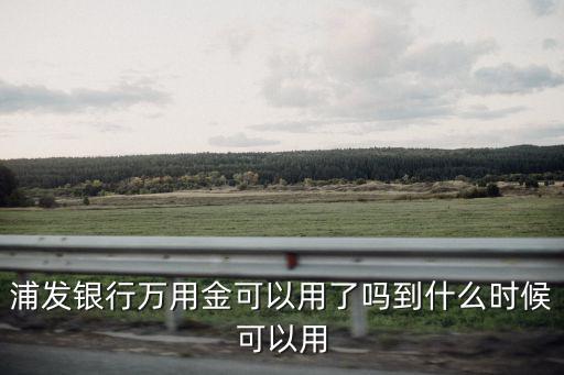 浦發(fā)想用萬用金怎么辦，浦發(fā)銀行萬用金可以用了嗎到什么時候可以用