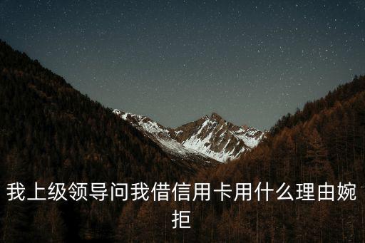 我上級領導問我借信用卡用什么理由婉拒