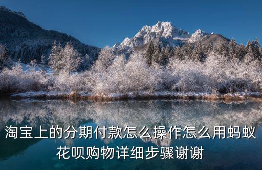 淘寶上的分期付款怎么操作怎么用螞蟻花唄購(gòu)物詳細(xì)步驟謝謝