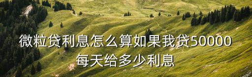 微粒貸利息怎么算如果我貸50000每天給多少利息