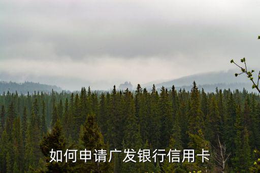 如何申請廣發(fā)銀行信用卡