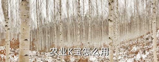 農(nóng)業(yè)K寶怎么用