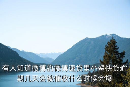 有人知道微博的微博速貸里小鯊快貸逾期幾天會被催收什么時候會爆
