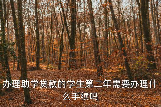 辦理助學貸款的學生第二年需要辦理什么手續(xù)嗎